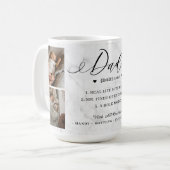 Mug Papa Dictionnaire Définition Photo Collage Marbre (Devant gauche)