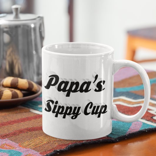Mug Papa drôle café citation moitié noire