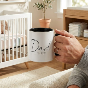 Mug Papa Élégant Année de Création Design de Famille M