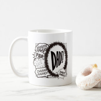 Mug PAPA EN DEHORS DE LA TÊTE. Version comique Café Mu