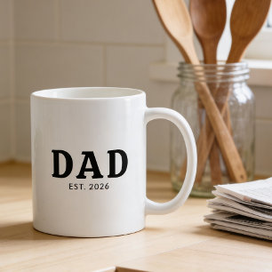 Mug Papa en noir et blanc bien établi