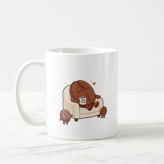 Mug Papa endormi mignon haricot de café (Gauche)