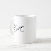 Mug Papa épelé dans Music Notes (Devant gauche)