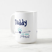 Mug Papa Est 20xx Coeurs & Flèches Deux Tons Bleu (Devant gauche)