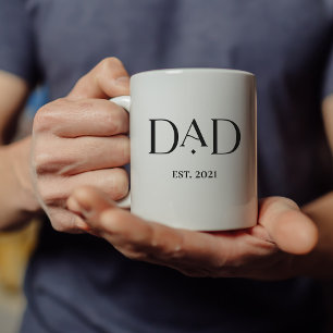 Mug Papa Est. Date avec les noms des enfants Texte m
