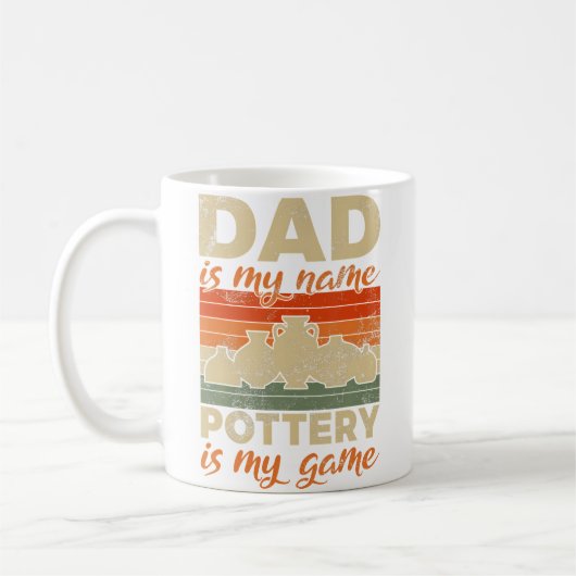 Mug Papa Est Mon Nom Poterie Est Mon Jeu Poterie Papa (Gauche)