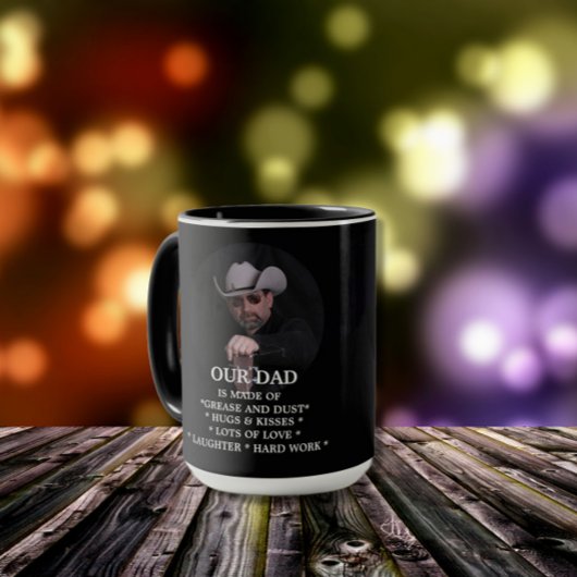 Mug Papa est Poussière et Grease Cowboy Casquette & Gu