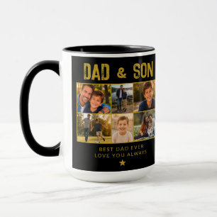 Mug Papa et fils Or Famille 6 Photo 