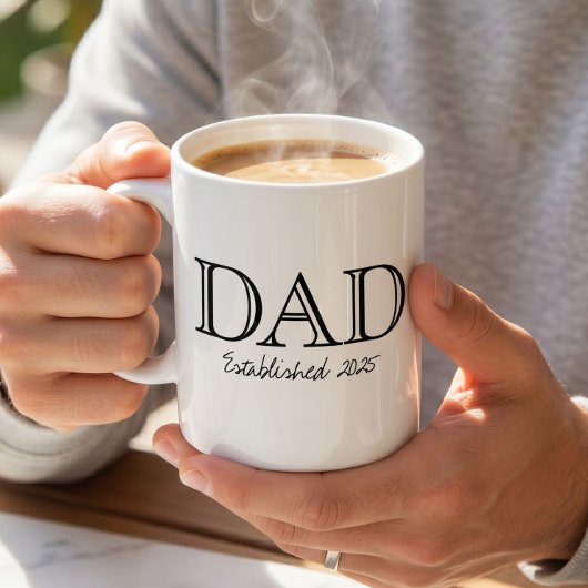 Mug Papa Établi Gras Noir Blanc
