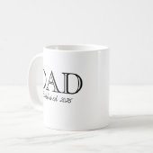 Mug Papa Établi Gras Noir Blanc (Devant gauche)