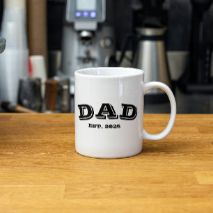 Mug Papa établi Nouveau père Typographie année d'établ