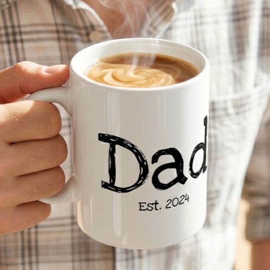 Mug Papa Établit Gras Noir Blanc