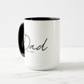 Mug Papa Établit un Script Moderne Minimal Noir (Devant gauche)
