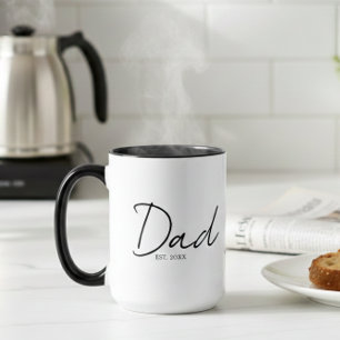 Mug Papa Établit un Script Moderne Minimal Noir