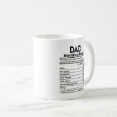 Mug Papa Étiquette nutritionnel Fête des pères (Devant droit)