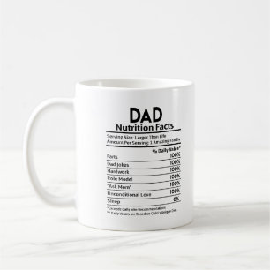 Mug Papa Étiquette nutritionnel Fête des pères