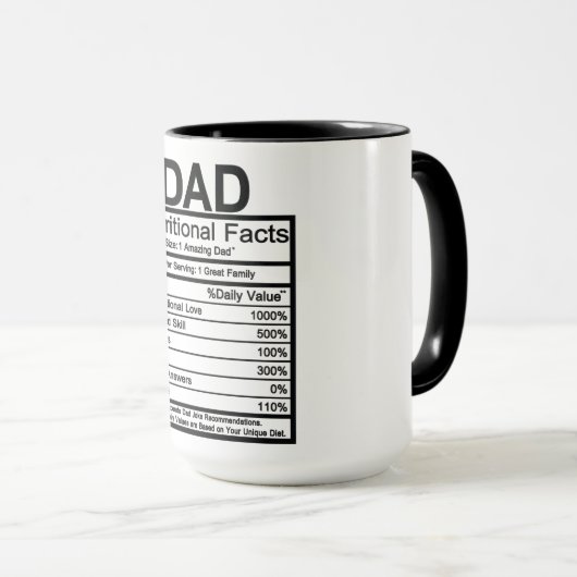 Mug Papa - Faits nutritionnels (Devant droit)