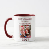 Mug Papa Famille Photo Maroon & Blanc (Gauche)