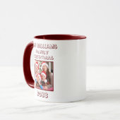 Mug Papa Famille Photo Maroon & Blanc (Devant gauche)