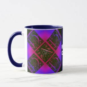 Mug Papa Fancy Typographie Motif Noir & Violet