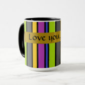 Mug Papa Fête des Pères rayé Coloré (Devant gauche)