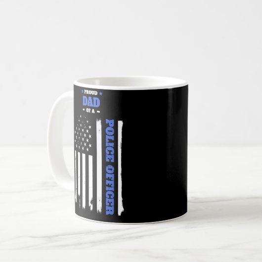 Mug Papa fier d'un drapeau affligé de policier (Devant gauche)