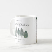 Mug Papa First Christmas Photo Pine Trees (Devant gauche)