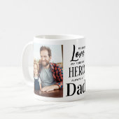 Mug Papa First Love Forever Hero Personnalisé 2 Photo (Devant gauche)