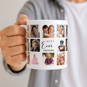 Mug Papá grand-père collage de photos noir blanc