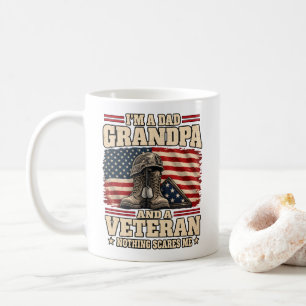 Mug Papa Grand-père Vétéran Rien ne me fait peur Papa