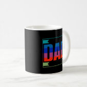 Mug Papa Gratuit Accrocs Gay Rainbow Pride Lgbtq Fier  (Devant droit)