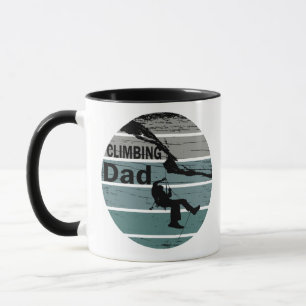 Mug Papa grimpeur au coucher de soleil vintage 