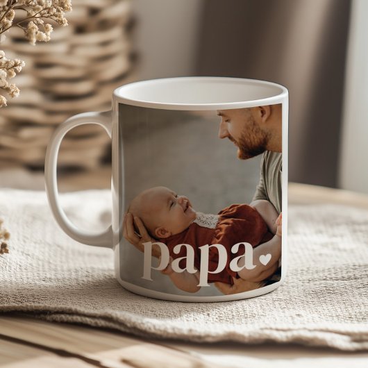 Mug Papa Heart - Photo de première Fête des pères
