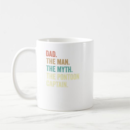 Mug Papa Homme Myth Ponton Capitaine Funny Ponton Pour (Gauche)