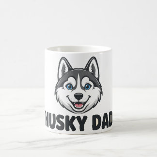 Mug Papa Husky — Visage souriant de Husky sibérien pou