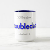 Mug papa inquiet ! - bleu de base (Centre)