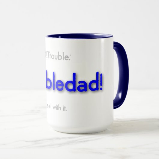Mug papa inquiet ! - bleu de base (Devant droit)