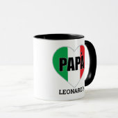 Mug Papa Italien Drapeau Coeur Fête des pères personna (Devant droit)