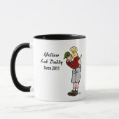 Mug Papa jaune personnalisé de Labrador en rouge (Gauche)