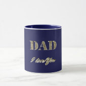 Mug Papa Je T'Aime Gold Sparkles Typographie (Centre)