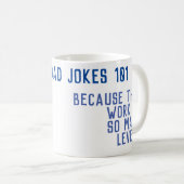 Mug PAPA JOKES 101 Fête des pères BLEU (Devant droit)