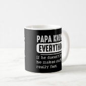 Mug Papa Knows Everything If He Doesn't Know He Makes (Devant droit)