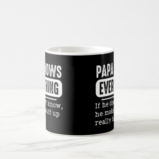 Mug Papa Knows Everything If He Doesn't Know He Makes (Centre)