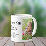 Mug Papa Love You Photo<br><div class="desc">Célébrez papa avec cette tasse photo personnalisée avec 2 photos de ses enfants et "Je t'aime" ou "Nous t'aimons". Personnalisez s'il s'appelle "Papa",  "Papa",  "Papa",  etc.</div>