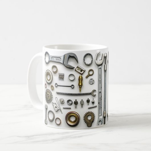 Mug Papa Mechanic Tools 3D (Devant gauche)