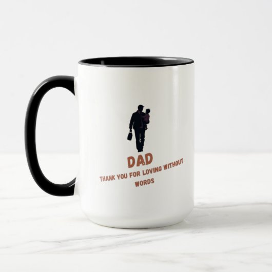 Mug Papa, Merci d'aimer sans mots | Café (Gauche)