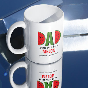 Mug Papa mignon 'Ton mec dans un melon' Noms des enf