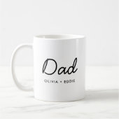 Mug Papa moderne | Script de Fête des pères de noms d' (Gauche)