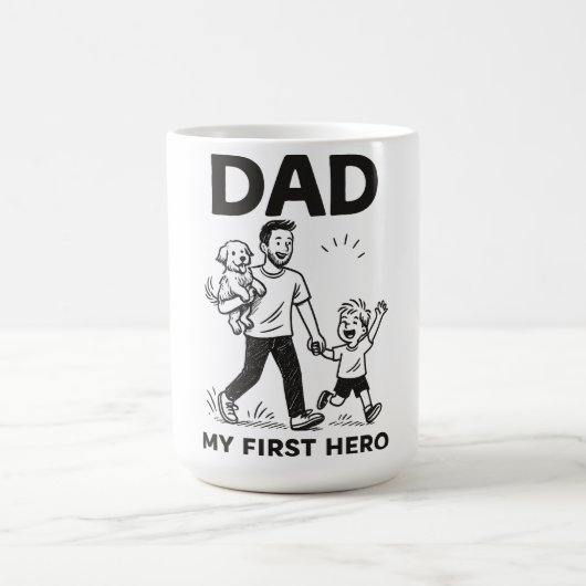 Mug Papa - Mon premier héros | Fête des pères de café  (Centre)