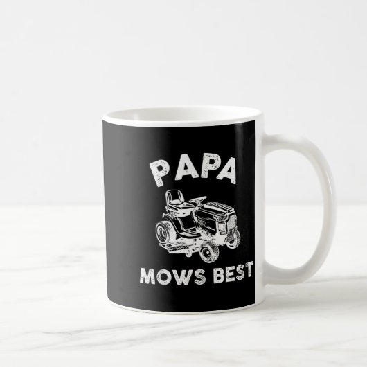 Mug Papa Mows Funny Lawn Mower Father's Day Grandpa (Droite)